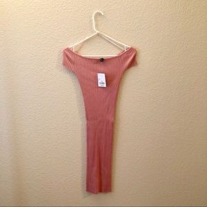 Forever 21 Blush Bodycon Dress (off shoulder)